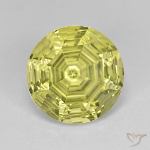 5.89ct Natural Limão amarelo Quartzo, Redondo, VVS-VS