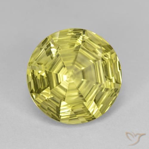 Quartzo Luz amarela Natural 5.82ct, Redondo, VVS-VS