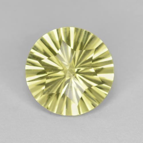 Quartzo amarelo natural 2,91ct, corte redondo, VVS