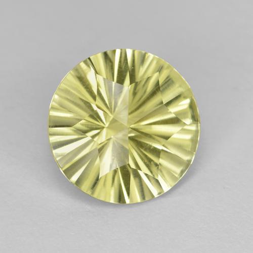 Quartzo amarelo natural 2,91ct, corte redondo, VVS