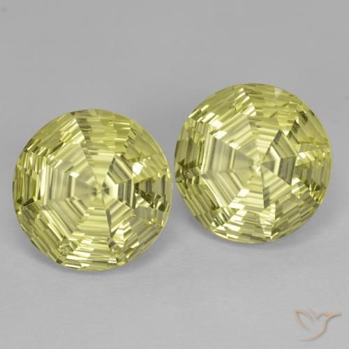Pedras preciosas de Quartzo Amarelo Abacaxi Claro natural de 12.82 ct, Redondo, VVS