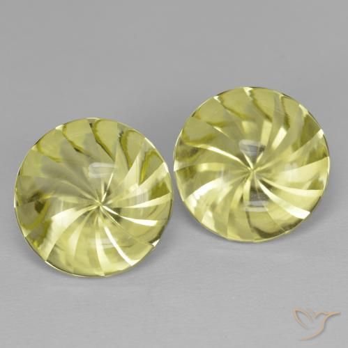 Pedras preciosas de Quartzo Amarelo Abacaxi Claro natural de 10.69 ct, Redondo, Transparente