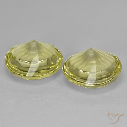 Pedras preciosas de Quartzo Amarelo Abacaxi Claro natural de 10.69 ct, Redondo, Transparente
