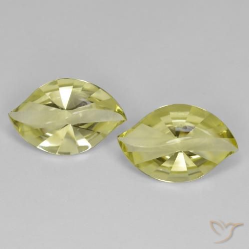 17.37ctw Natural Amarelo Abacaxi Claro Quartzo, Marquesa, Transparente