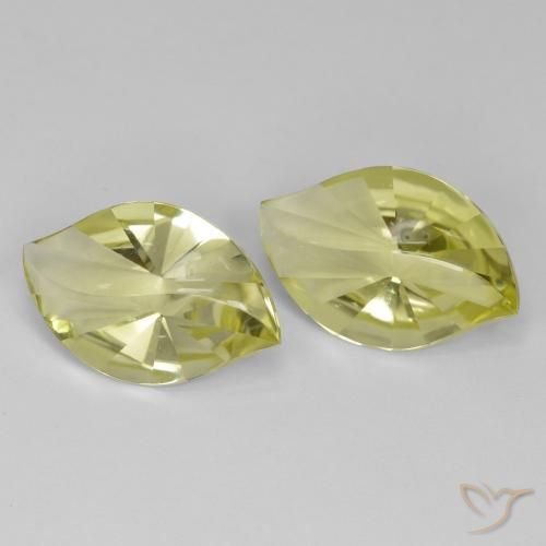 Pedras preciosas de Quartzo Amarelo Abacaxi Claro natural de 17.37 ct, Marquesa, Transparente