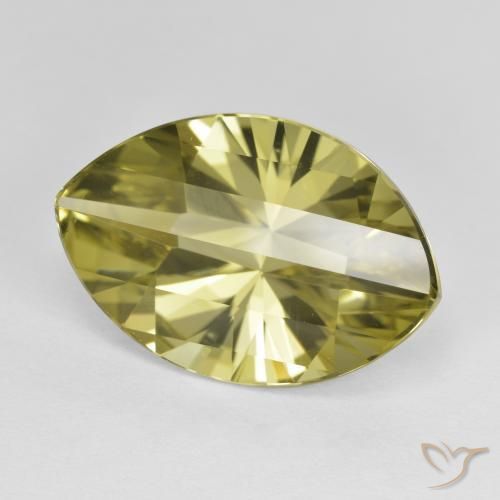 Quartzo Amarelo claro médio Natural 9.89ct, Marquesa, VVS