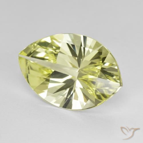 Quartzo Amarelo claro médio Natural 9.27ct, Marquesa, VVS-VS
