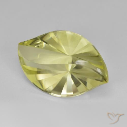 Quartzo Amarelo claro médio Natural 10.43ct, Marquesa, VVS