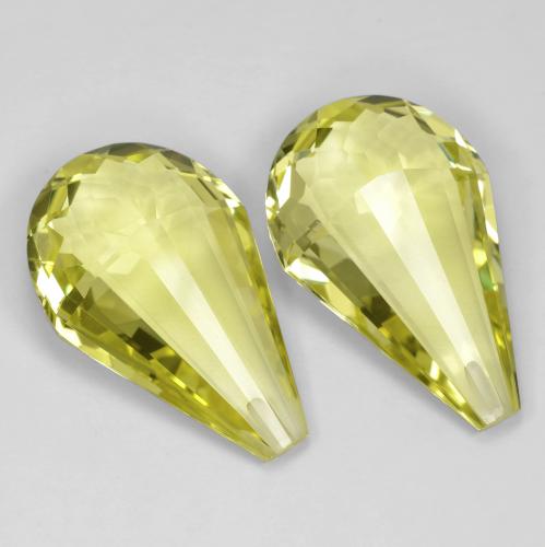 Pedras preciosas de Quartzo Luz amarela natural de 29.43 ct, Briolette, VVS