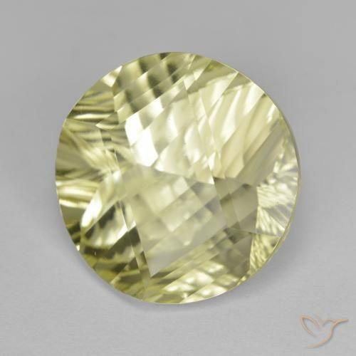 Quartzo Luz amarela Natural 10.30ct, Redondo, VVS