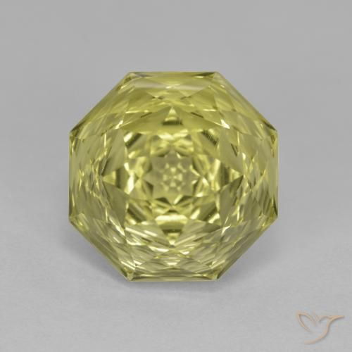 6.83ct Natural Amarelo esverdeado Quartzo, Corte Esmeralda, VVS