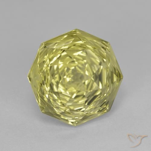Quartzo Amarelo esverdeado Natural 6.83ct, Corte Octógono / Esmeralda, VVS