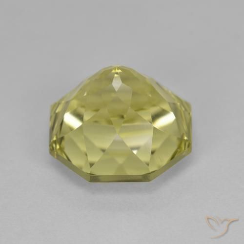 Quartzo Amarelo esverdeado Natural 6.83ct, Corte Octógono / Esmeralda, VVS