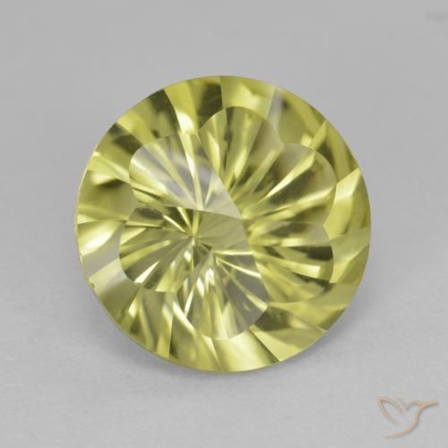 Quartzo Limão amarelo Natural 4.90ct, Redondo, VVS
