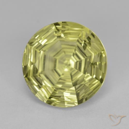Quartzo amarelo médio Natural 5.57ct, Redondo, VVS
