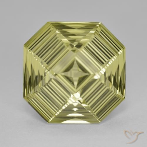 8.77ct Natural Amarelo esverdeado Quartzo, Corte Esmeralda, VVS