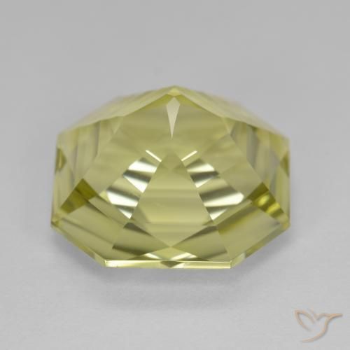 Quartzo Amarelo esverdeado Natural 8.77ct, Corte Octógono / Esmeralda, VVS