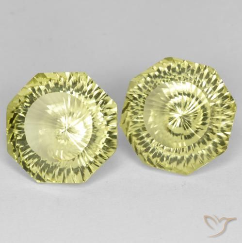 Pedras preciosas de Quartzo Limão amarelo natural de 15.71 ct, Corte Octógono / Esmeralda, VVS