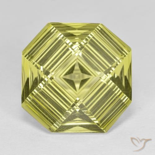 9.12ct Natural amarelo médio Quartzo, Corte Esmeralda, VVS