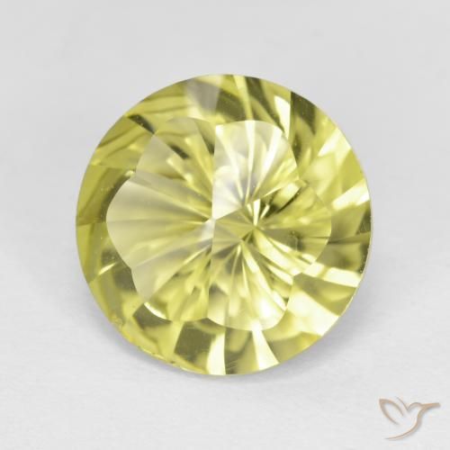 Quartzo Amarelo Abacaxi Claro Natural 4.90ct, Redondo, VVS
