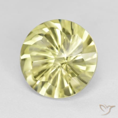 Quartzo Amarelo claro médio Natural 5.16ct, Redondo, VVS