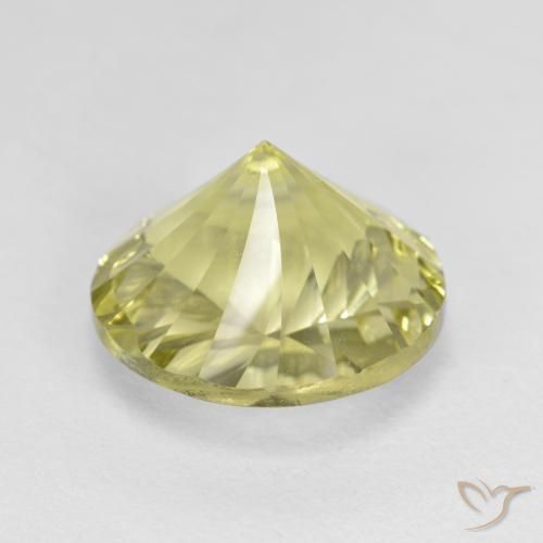 Quartzo Amarelo claro médio Natural 5.16ct, Redondo, VVS