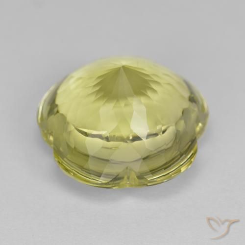Quartzo Amarelo esverdeado Natural 11.16ct, Flor cortada, Transparente