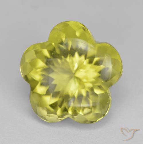 10.71ct Natural Amarelo Abacaxi Claro Quartzo, Flor cortada, Transparente