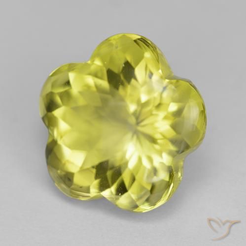 Quartzo Amarelo Abacaxi Claro Natural 10.71ct, Flor cortada, Transparente