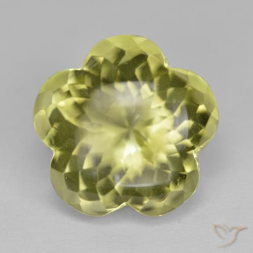 11.33ct Natural amarelo médio Quartzo, Flor cortada, Transparente