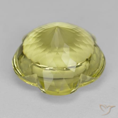 Quartzo amarelo médio Natural 11.33ct, Flor cortada, Transparente