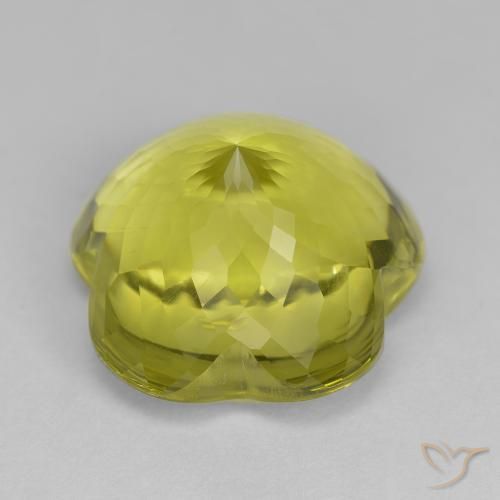Quartzo Amarelo esverdeado Natural 14.78ct, Flor cortada, Transparente
