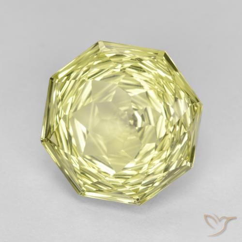 Quartzo Amarelo claro médio Natural 5.91ct, Corte Octógono / Esmeralda, VVS