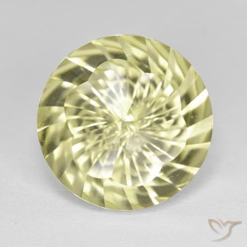 10.08ct Natural Amarelo claro médio Quartzo, Redondo, VVS