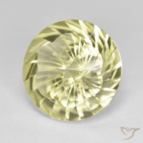 Quartzo Amarelo claro médio Natural 10.08ct, Redondo, VVS