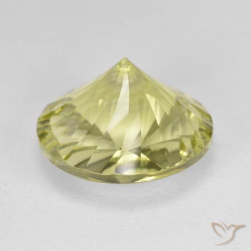 Quartzo Amarelo claro médio Natural 10.08ct, Redondo, VVS