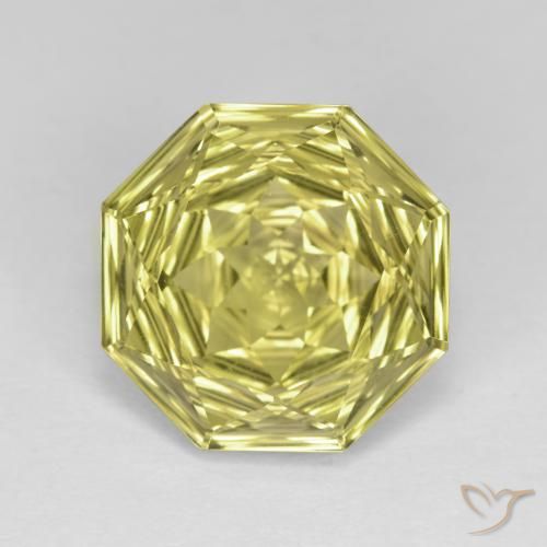 5.62ct Natural Amarelo Abacaxi Claro Quartzo, Corte Esmeralda, VVS