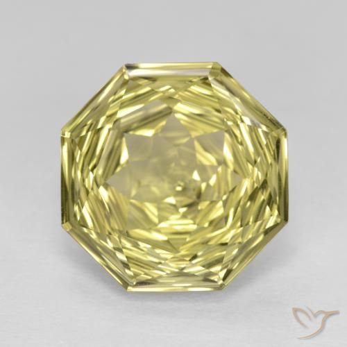 5.68ct Natural Amarelo Abacaxi Claro Quartzo, Corte Esmeralda, VVS