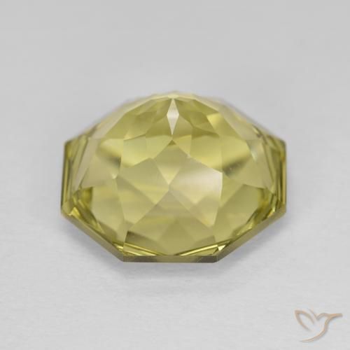 Quartzo Amarelo Abacaxi Claro Natural 5.68ct, Corte Octógono / Esmeralda, VVS