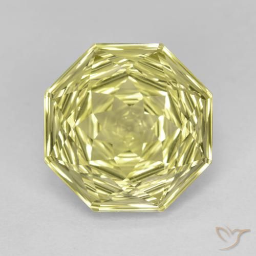 5.79ct Natural Amarelo claro médio Quartzo, Corte Esmeralda, VVS