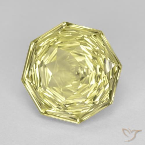 Quartzo Amarelo claro médio Natural 5.79ct, Corte Octógono / Esmeralda, VVS
