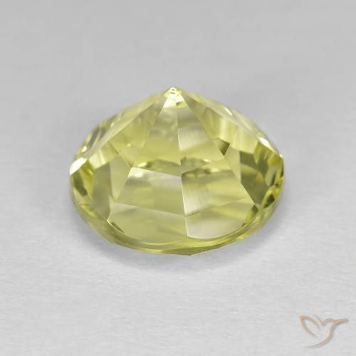 Quartzo Amarelo esverdeado Natural 3.62ct, Corte Redondo, VVS-VS
