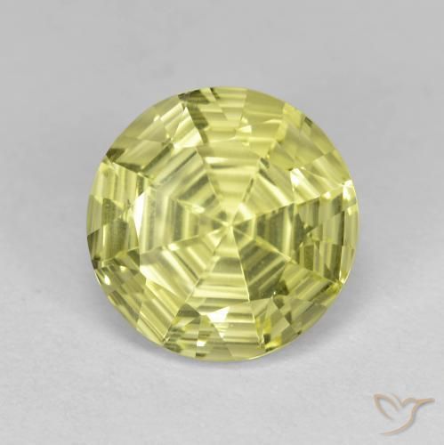 Quartzo amarelo médio Natural 3.57ct, Redondo, VVS