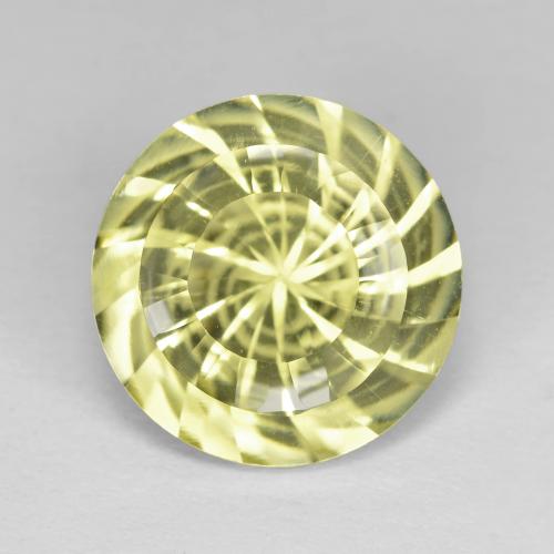 Quartzo amarelo natural 5,62ct, corte redondo, VVS