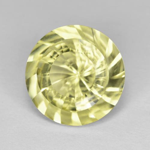 Quartzo amarelo natural 5,62ct, corte redondo, VVS