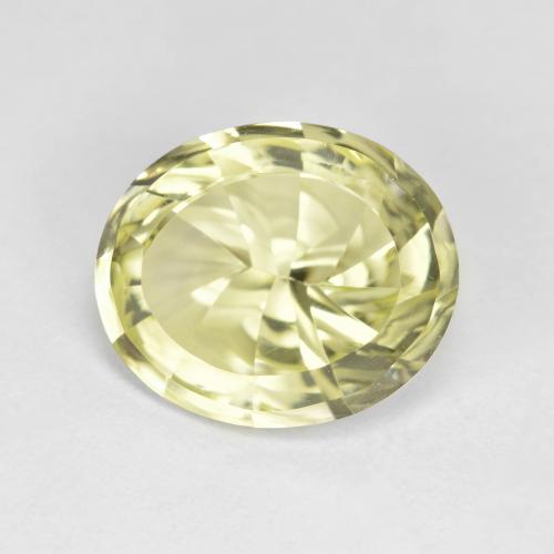 Quartzo amarelo natural 4,31ct, corte oval, VVS