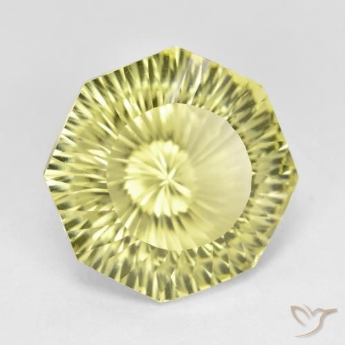 Quartzo Amarelo claro médio Natural 8.38ct, Corte Octógono / Esmeralda, VVS