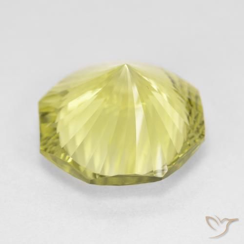 Quartzo Amarelo claro médio Natural 8.38ct, Corte Octógono / Esmeralda, VVS