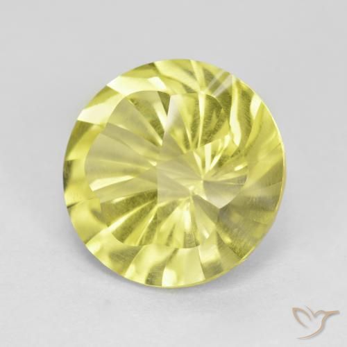 Quartzo Limão amarelo Natural 5.28ct, Redondo, VS
