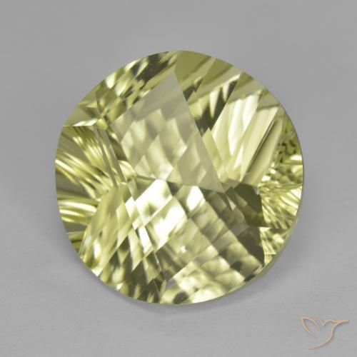 Quartzo Amarelo claro médio Natural 10.26ct, Redondo, VVS